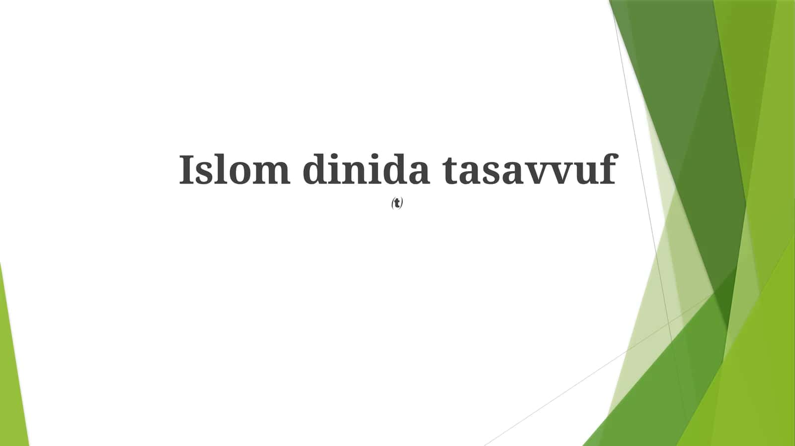 Islomdinidatasavvuf 1
