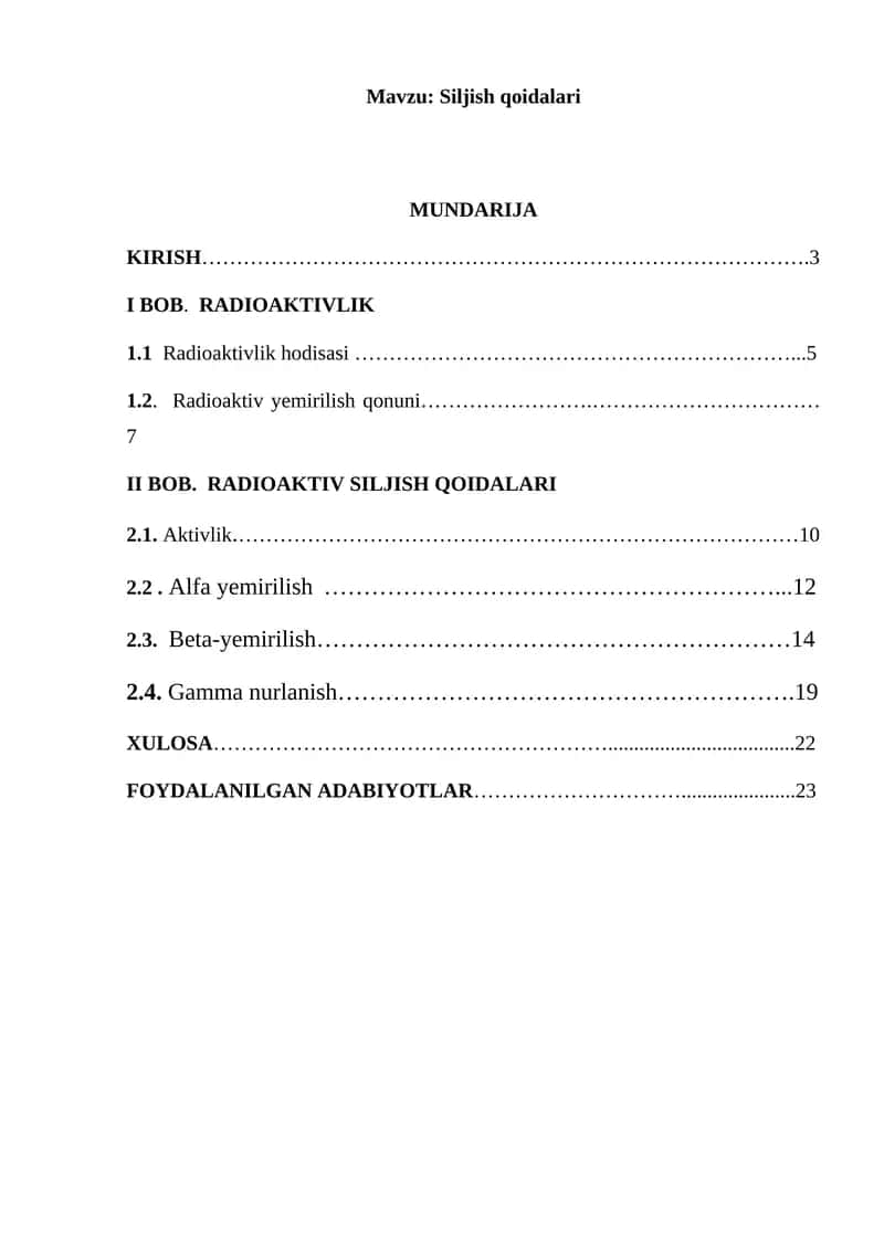 Siljish qoidalari 1