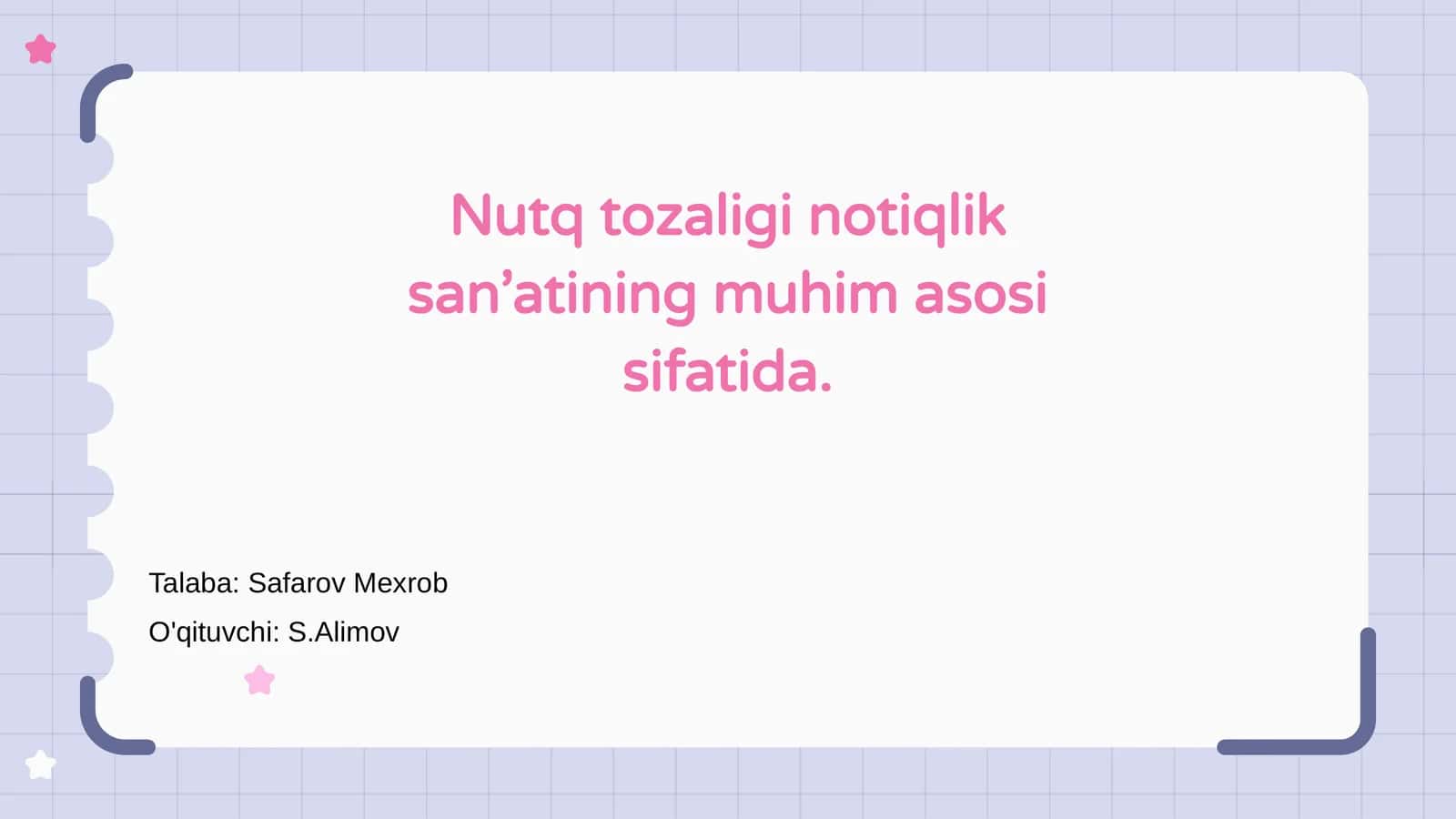 Nutq tozaligi notiqlik san’ati 1