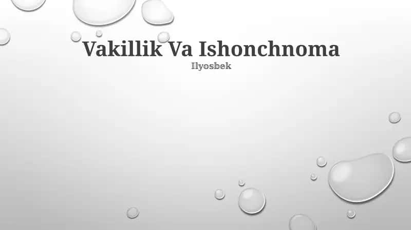 Ishonchnoma: Bosh tur 1