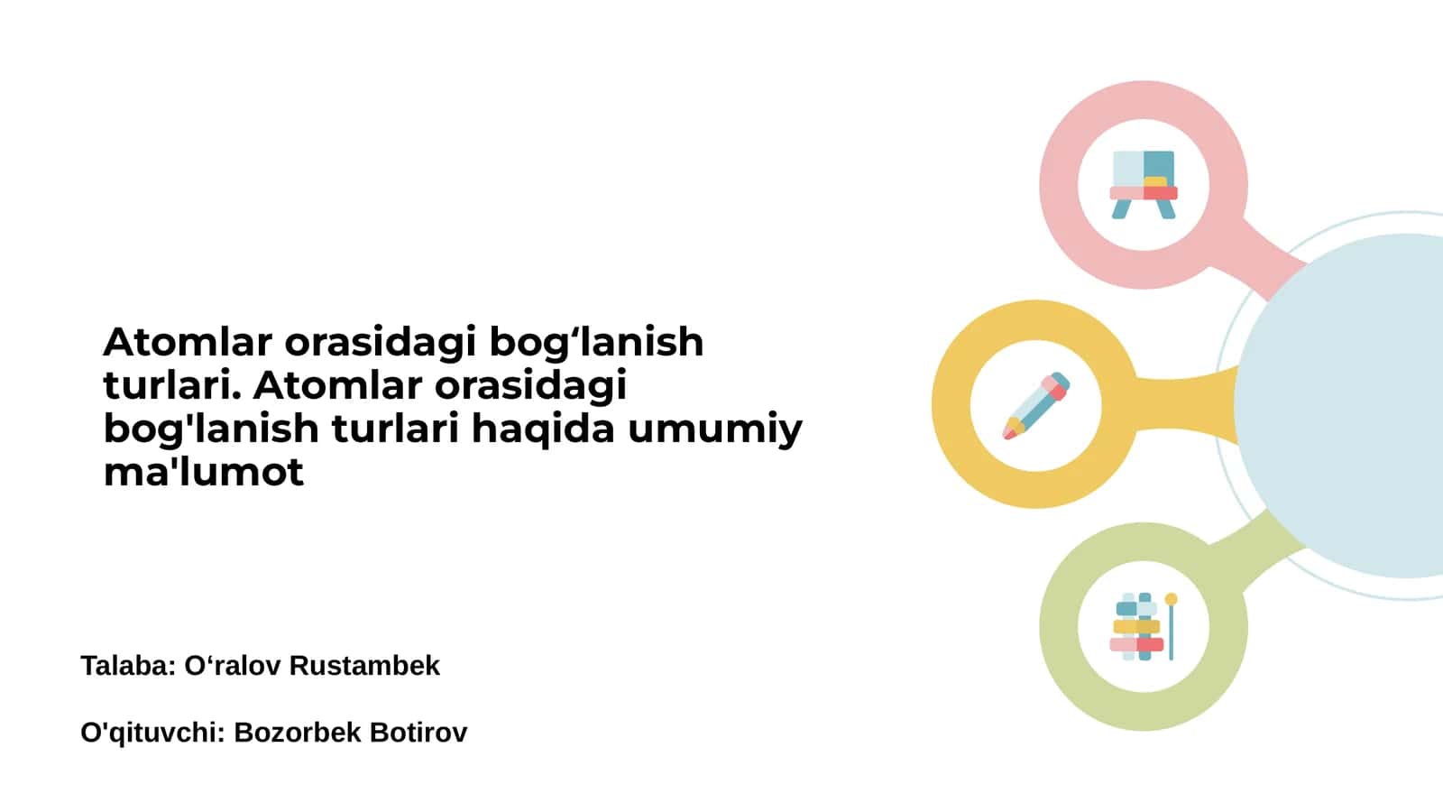 Atomlar orasidagi bogʻlanish turlari 1