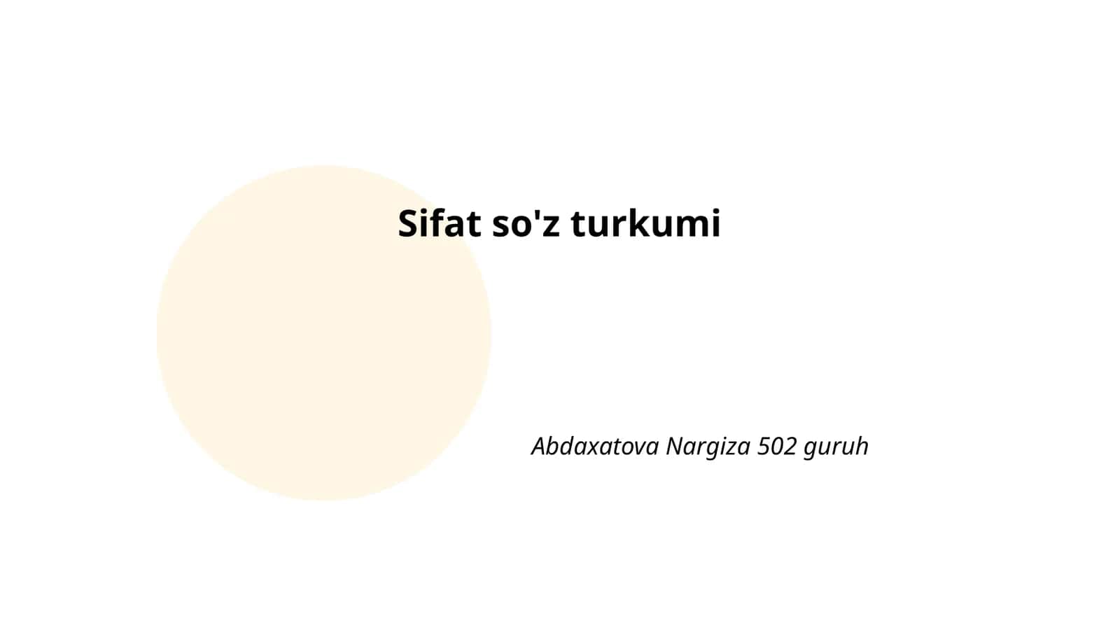 Sifat so'z turkumi 1
