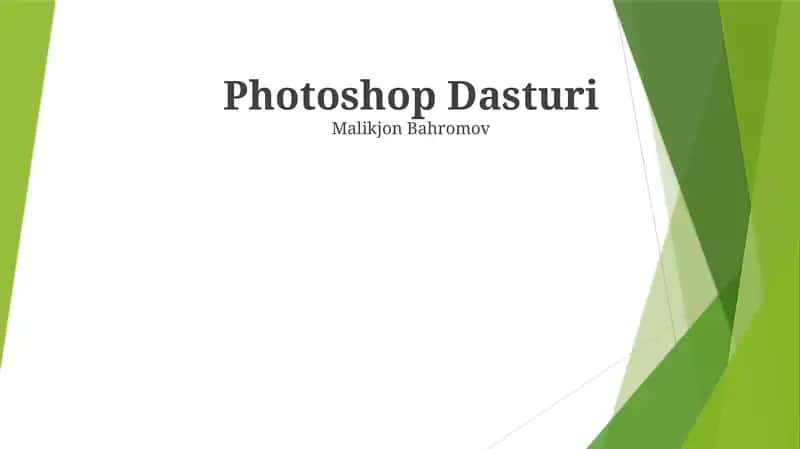 Photoshop Dasturi 1