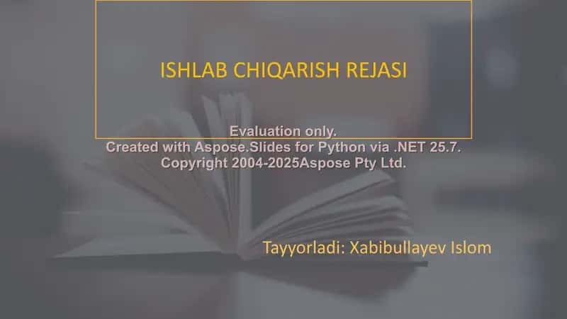 Ishlab chiqarish rejasi 1