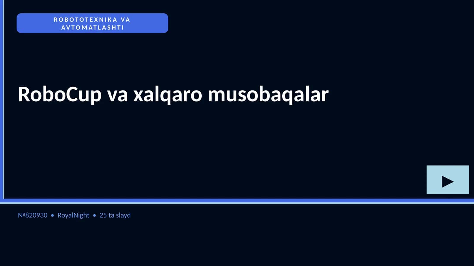 ROBOTOTEXNIKA VA AVTOMATLASHTI 1