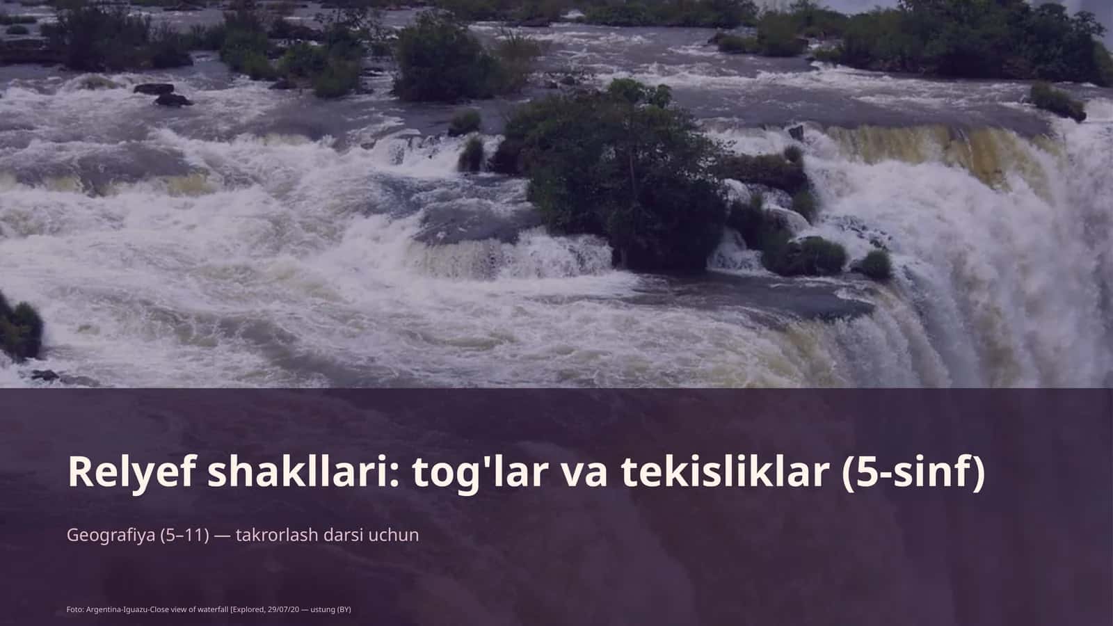 Relyef shakllari: tog'lar va tekisliklar (5-sinf) 1