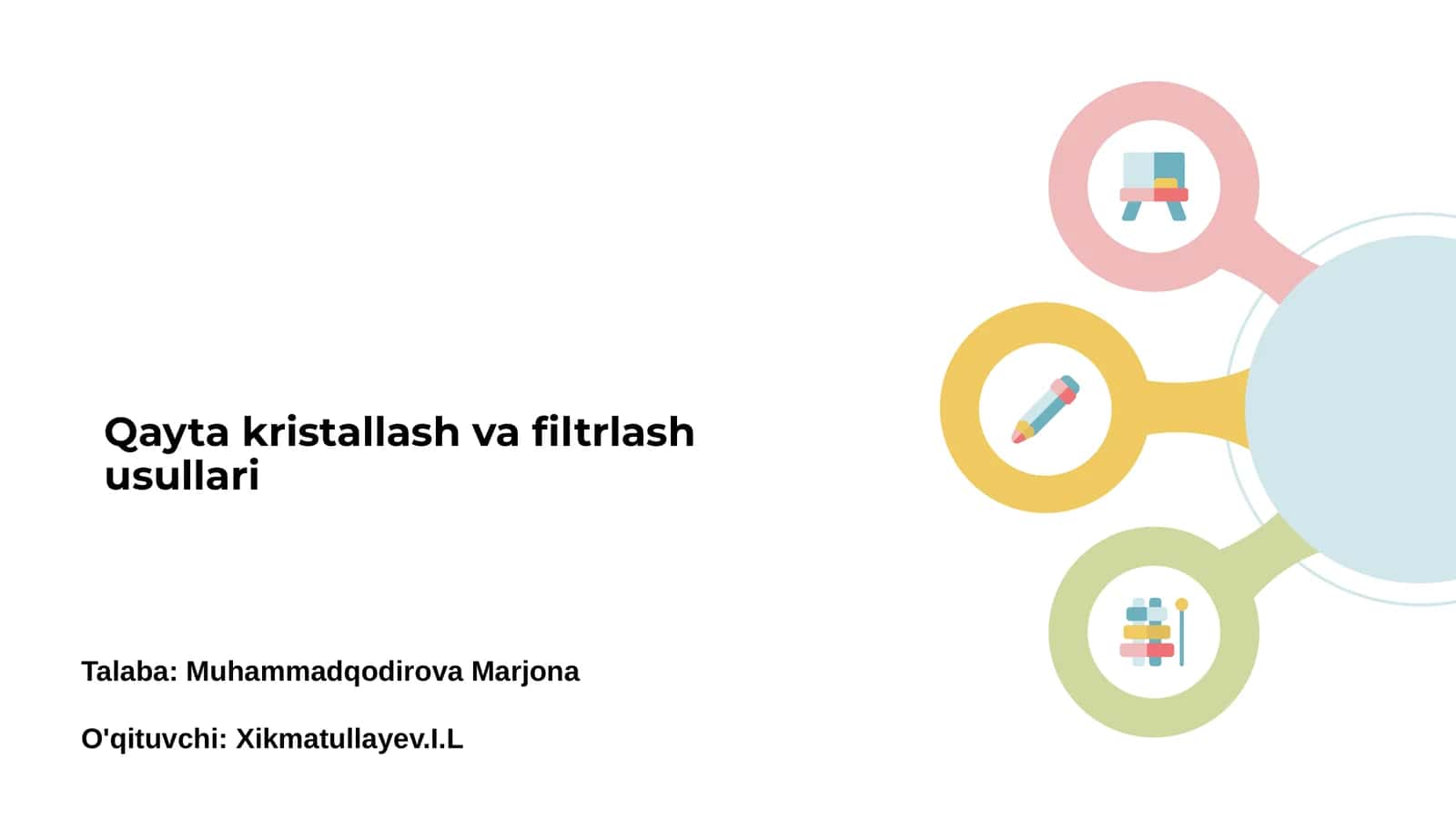 Qayta kristallash va filtrlash usullari 1