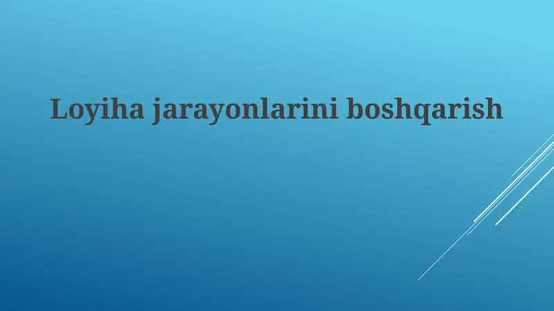 Loyihajarayonlariniboshqarish 1
