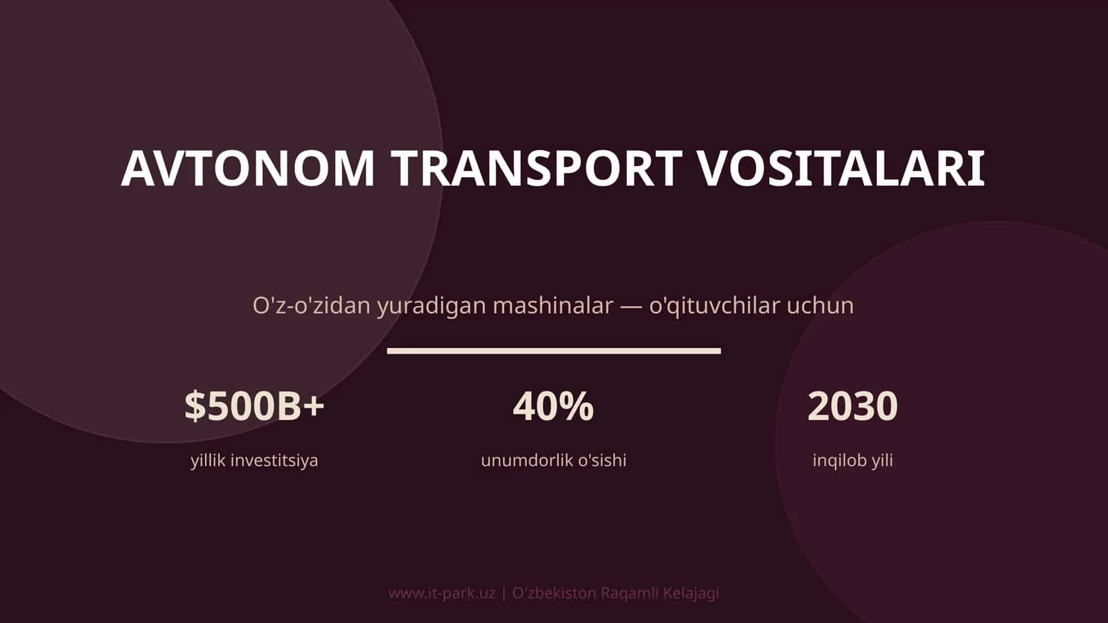 Avtonom transport vositalari 1