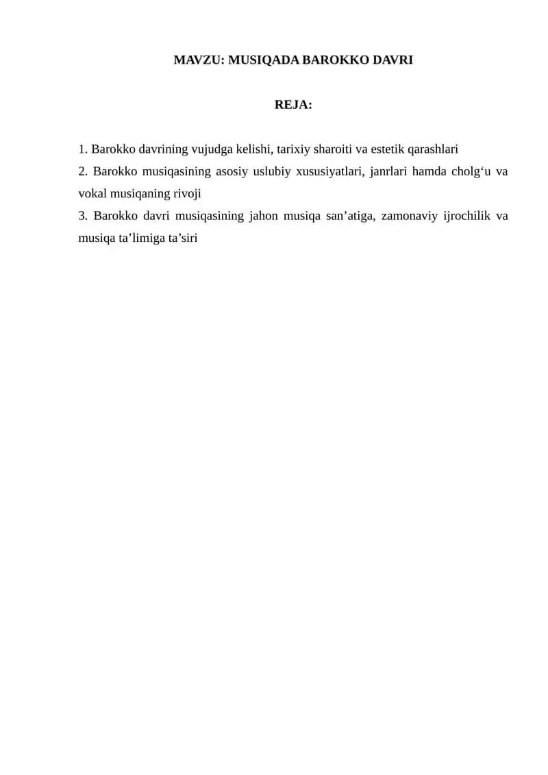 Barokko Davri Musiqasi 1