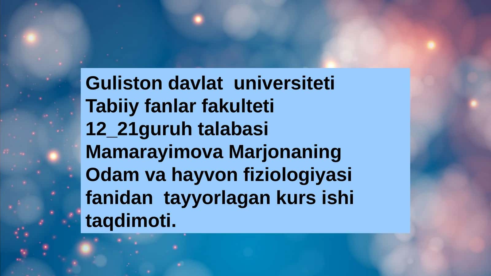 Mamara yimova Marjonaning konspekti 1