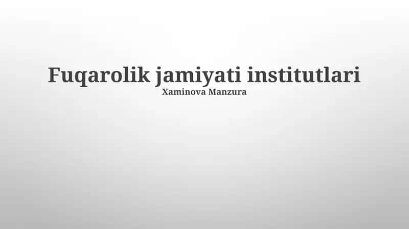 Fuqarolik Jamiyati Institutlari 1