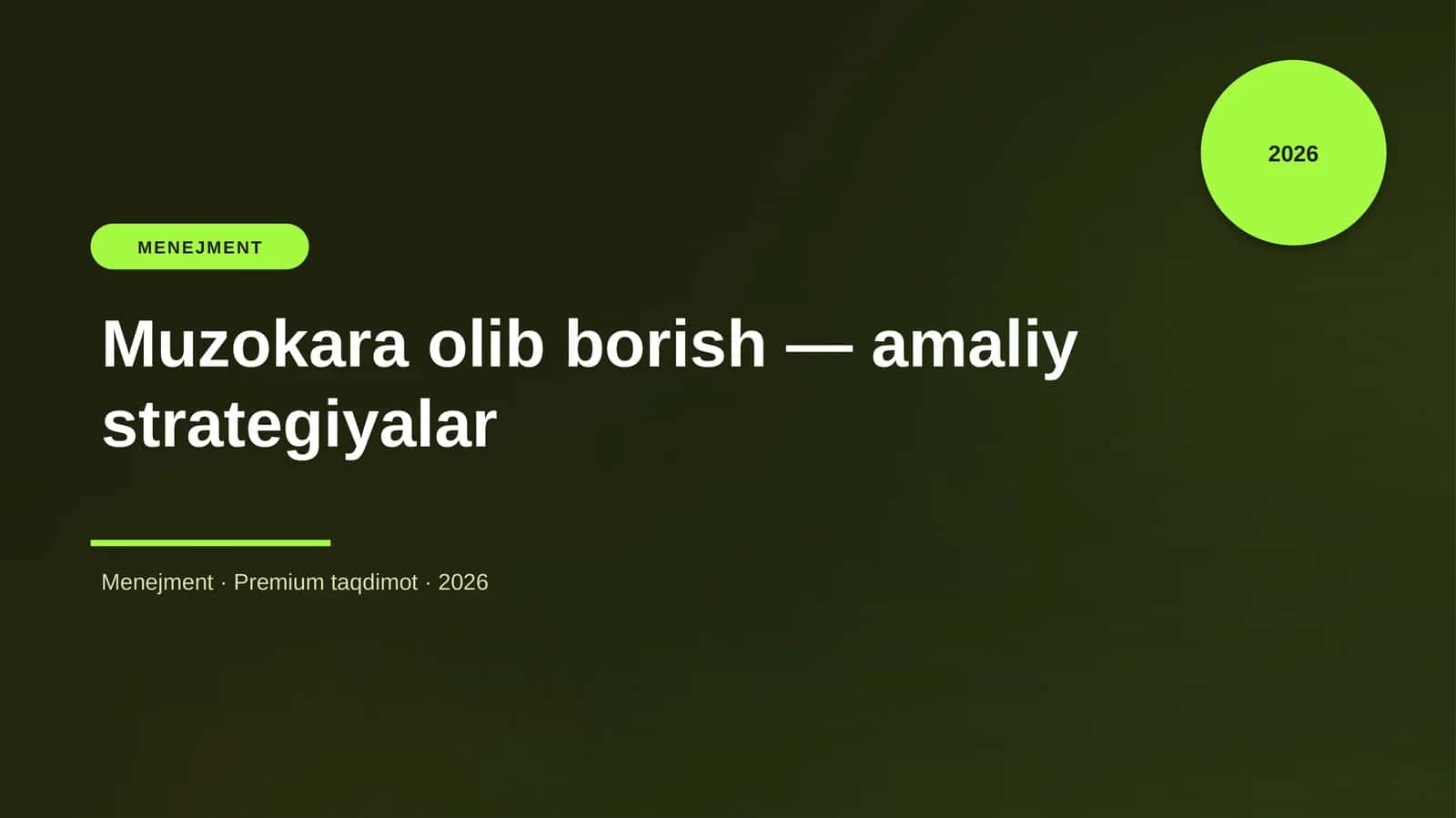 Muzokara olib borish — amaliy strategiyalar 1