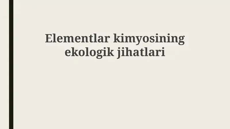 Elementlarkimyosiningekologikjihatlari 1