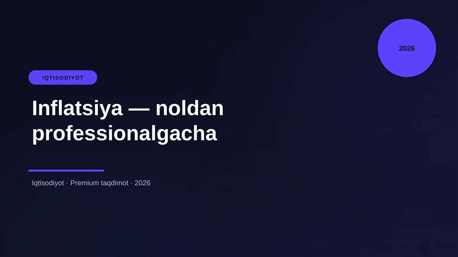 Inflatsiya — noldan professionalgacha 1