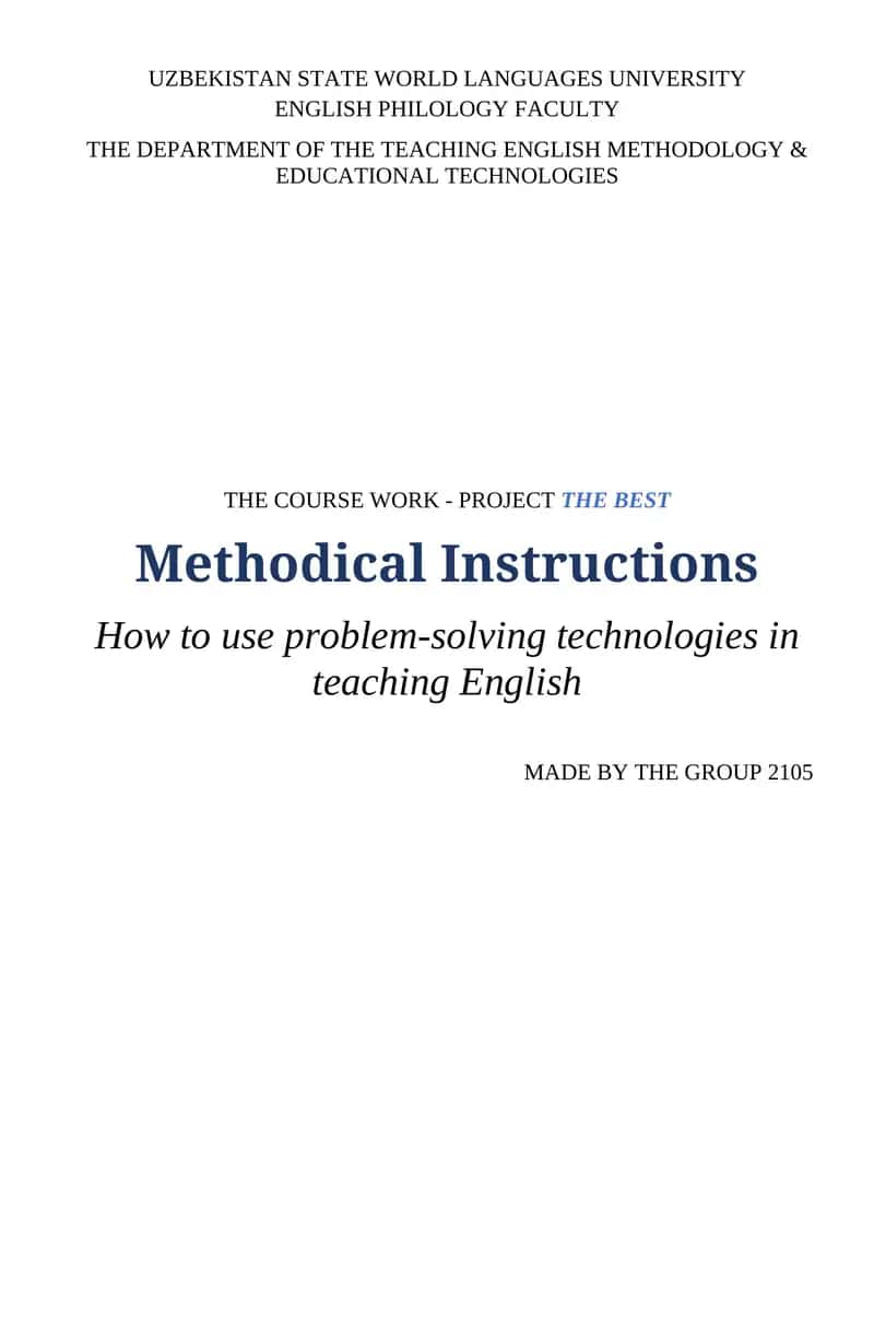 Methodical Instructions 1