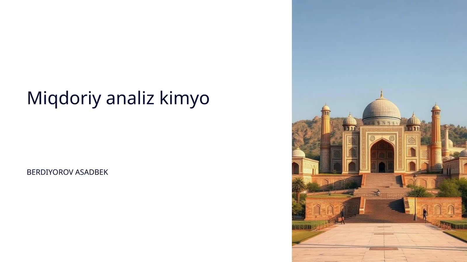 Miqdoriy analiz kimyo 1