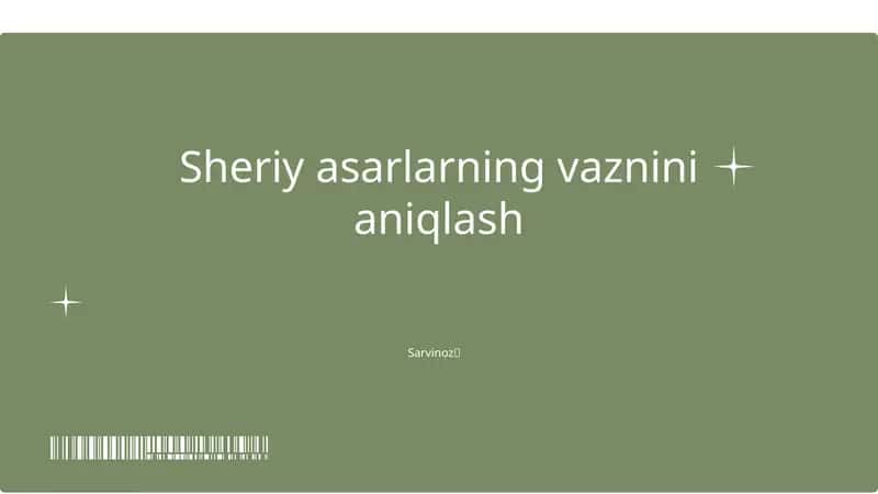 Sheriy asarlarning vaznini aniqlash 1