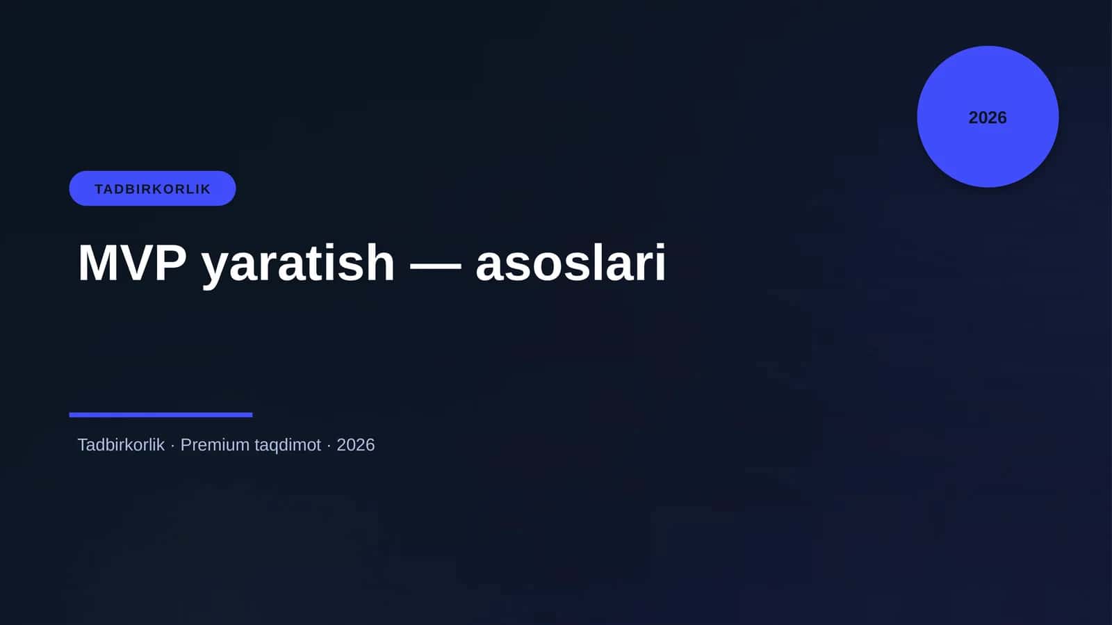 MVP yaratish — asoslari 1