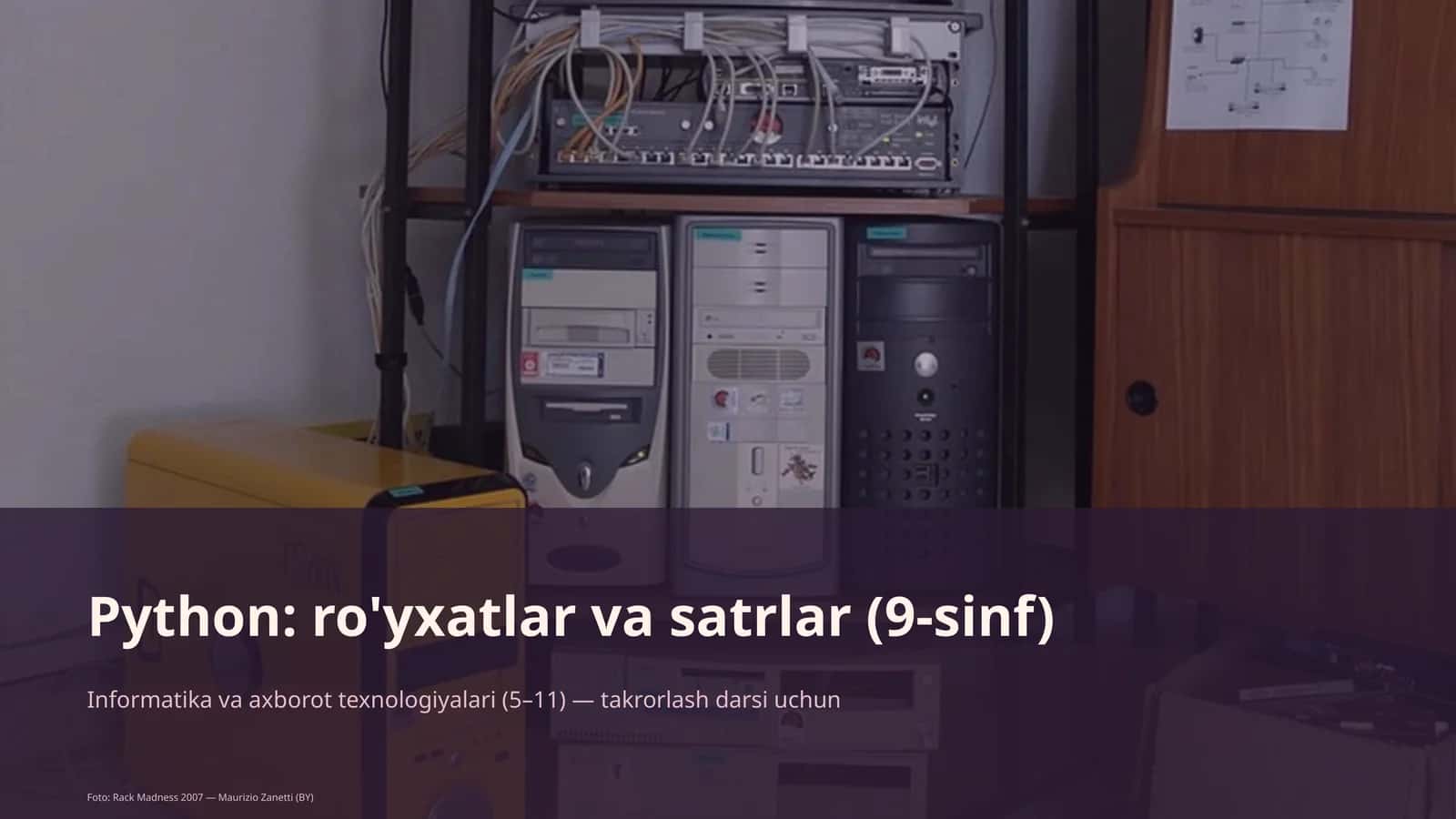 Python: ro'yxatlar va satrlar (9-sinf) 1