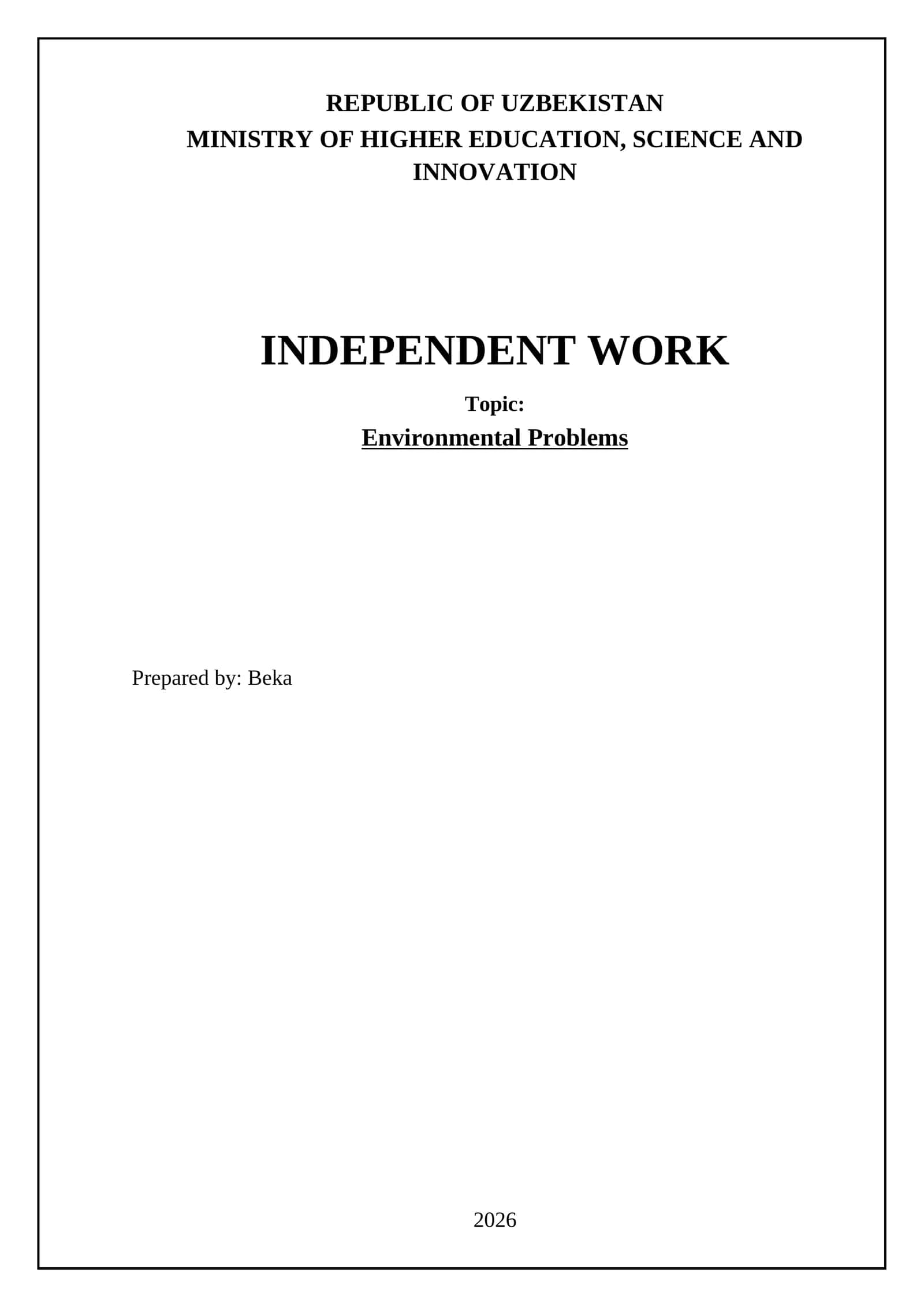 Environmental Problems 1