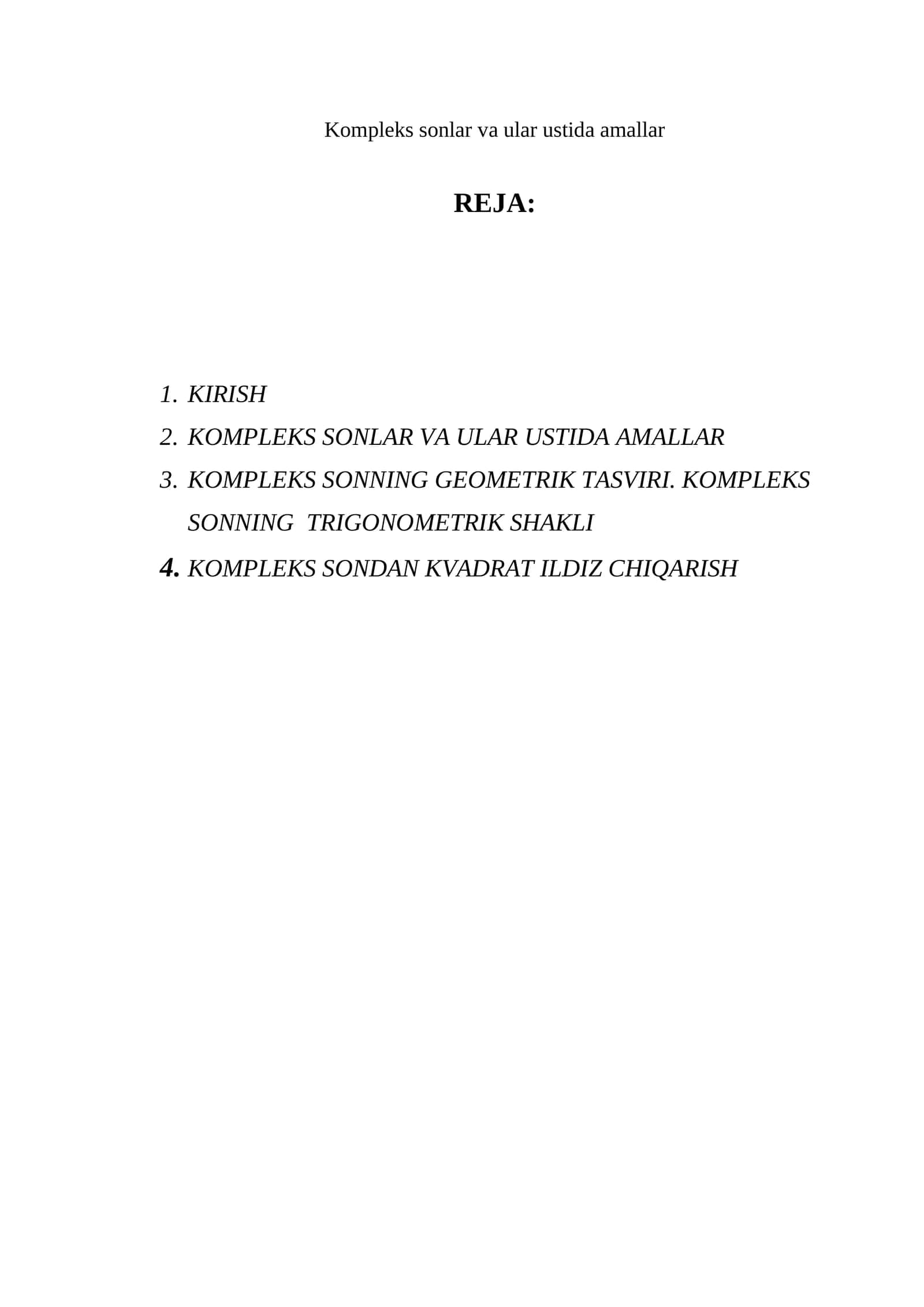 Kompleks sonlar va ular ustida amallar 1