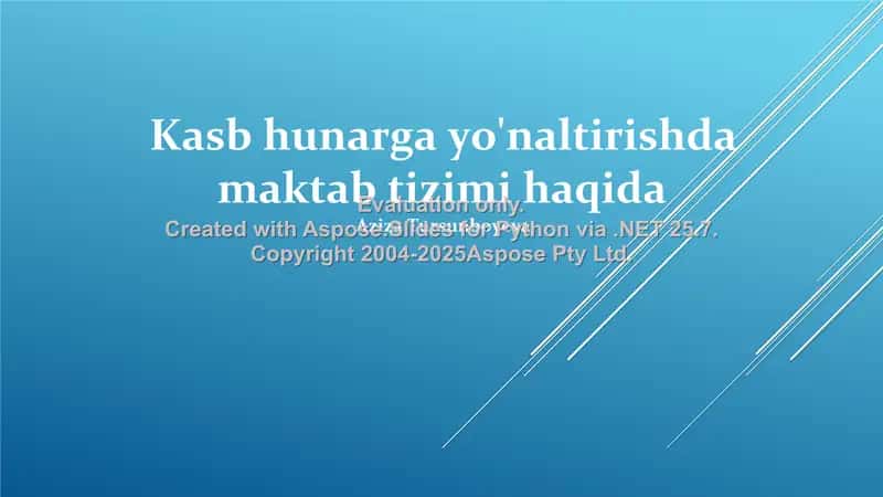 Kasb-hunar ta'limi tizimi haqida 1