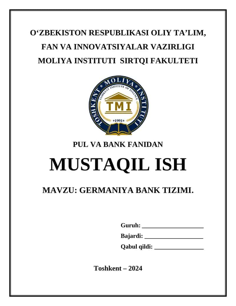 Germaniya Bank Tizimi 1