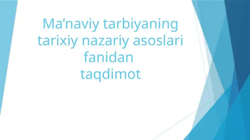 Ma’naviy tahdidlar 1