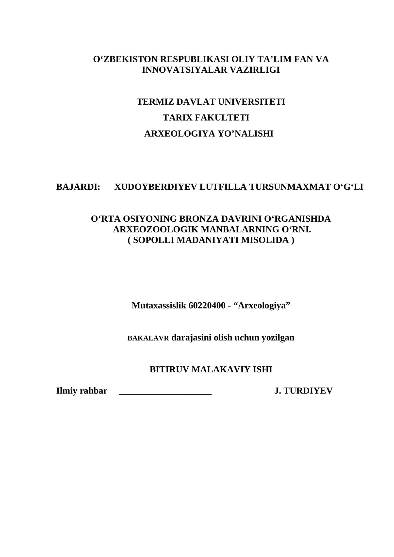 ARXEOZOOLOGIK MANBALARNING O‘RNI 1