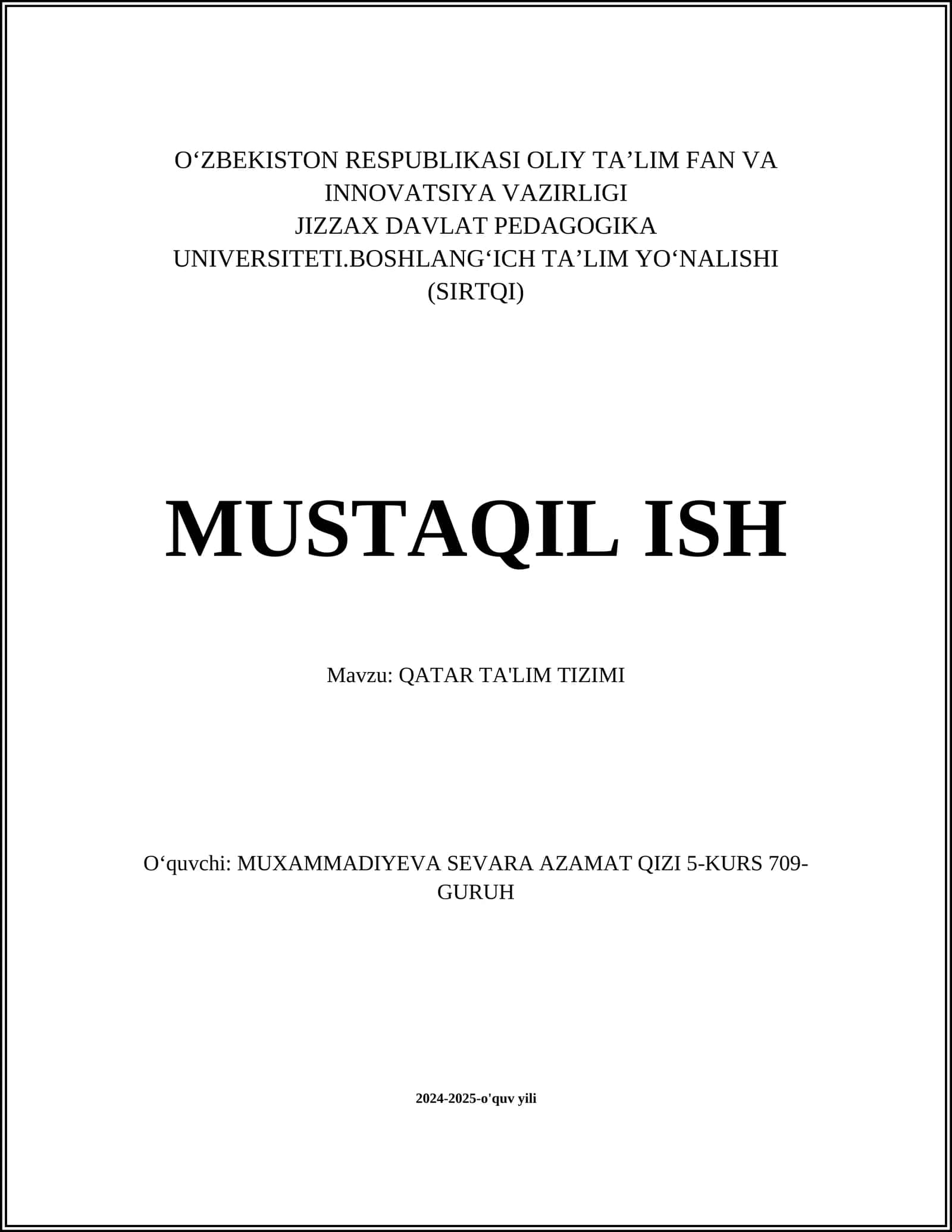 QATAR TA'LIM TIZIMI 1