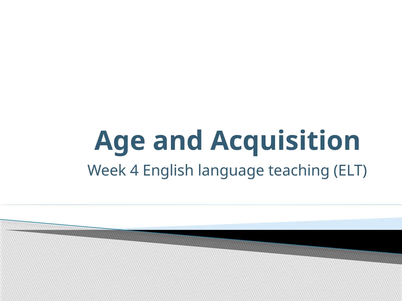 First/Second Language Acquisition 1