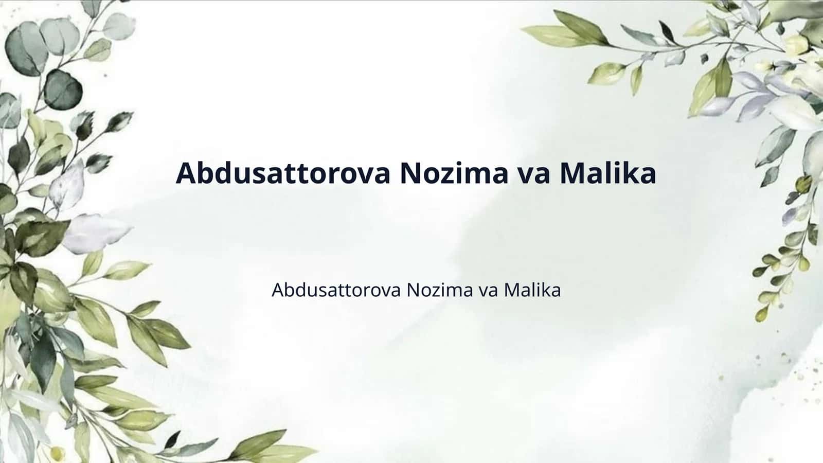 Abdusattorova Nozima va Malika 1