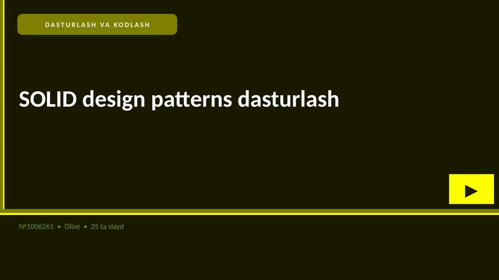 SOLID design patterns dasturlash 1