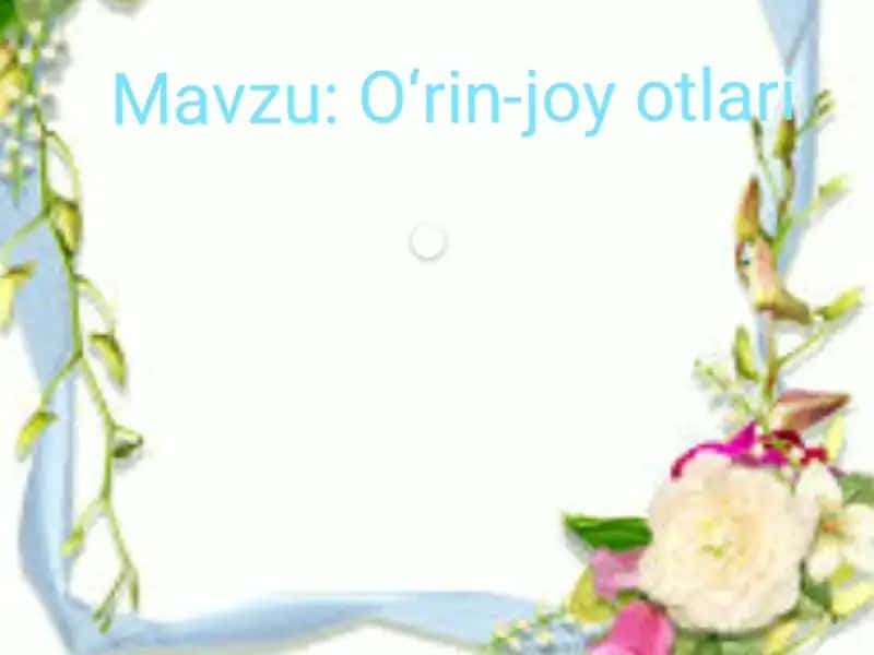 O`rin-joy otlari 1