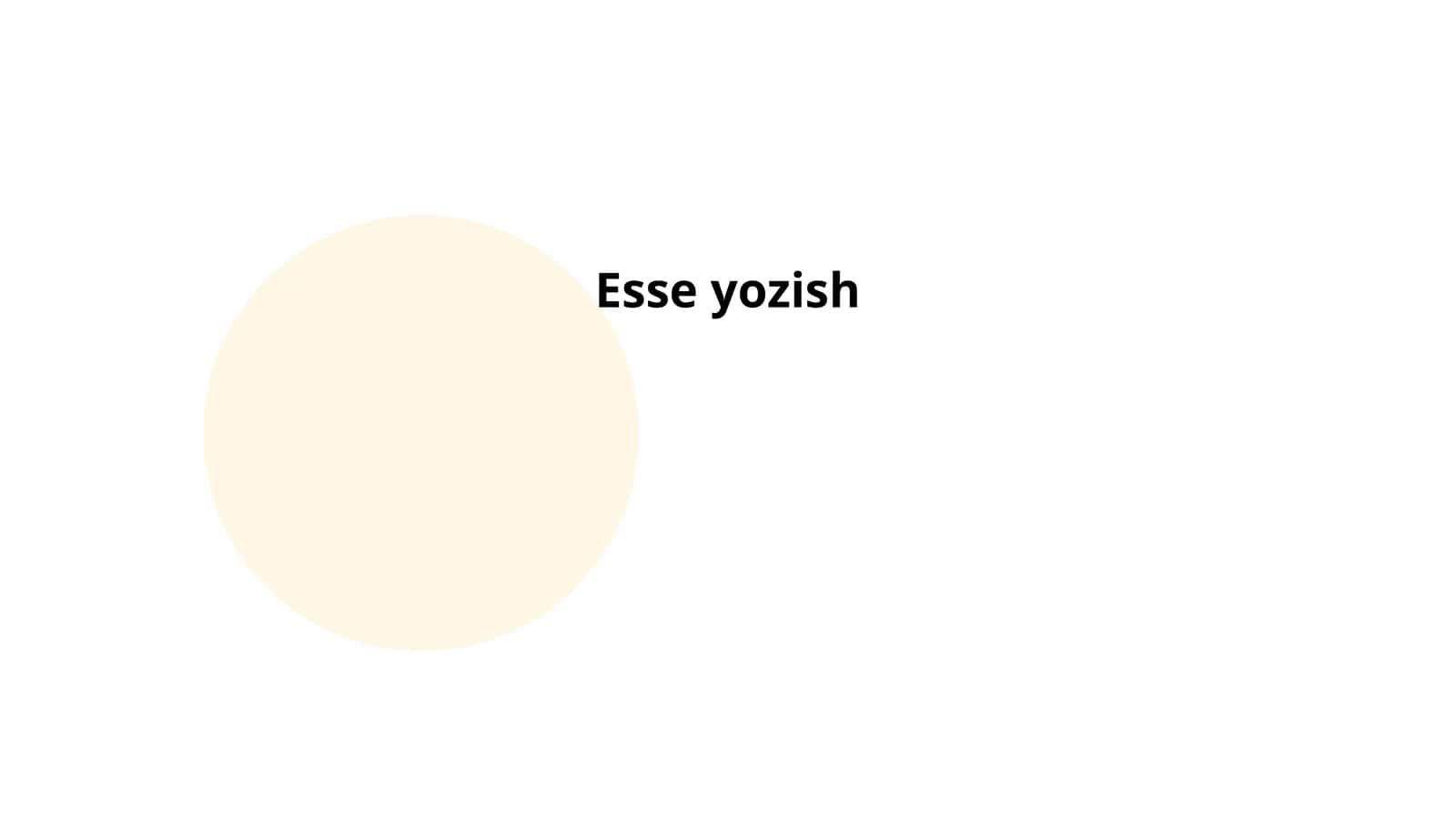 Esse yozish 1