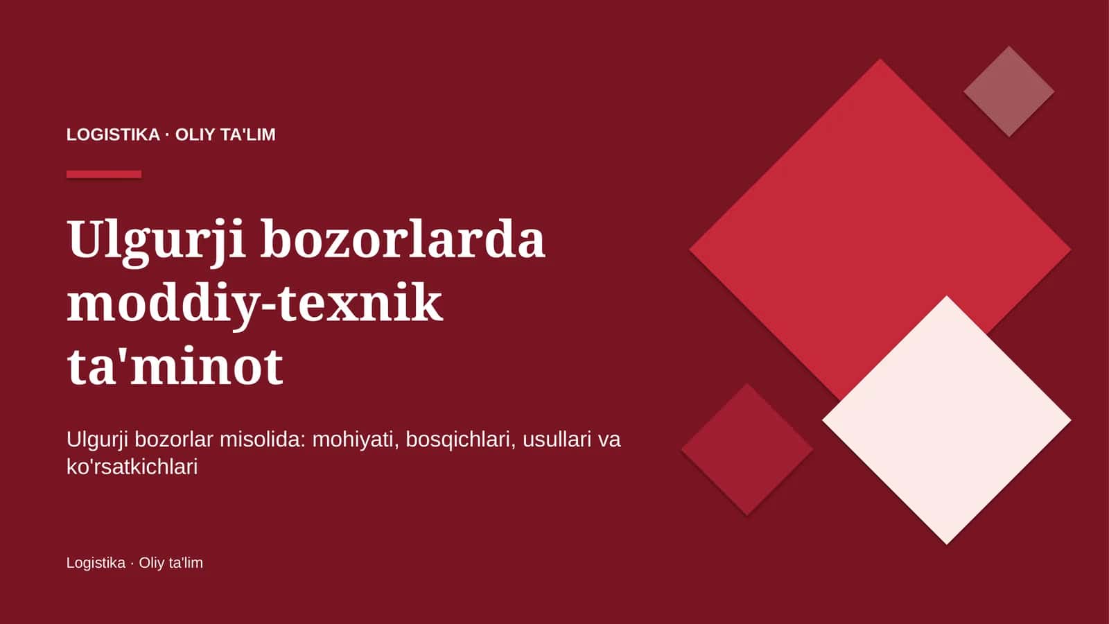 ulgurji bozorlarda moddiy texnik ta'minot 7975 1