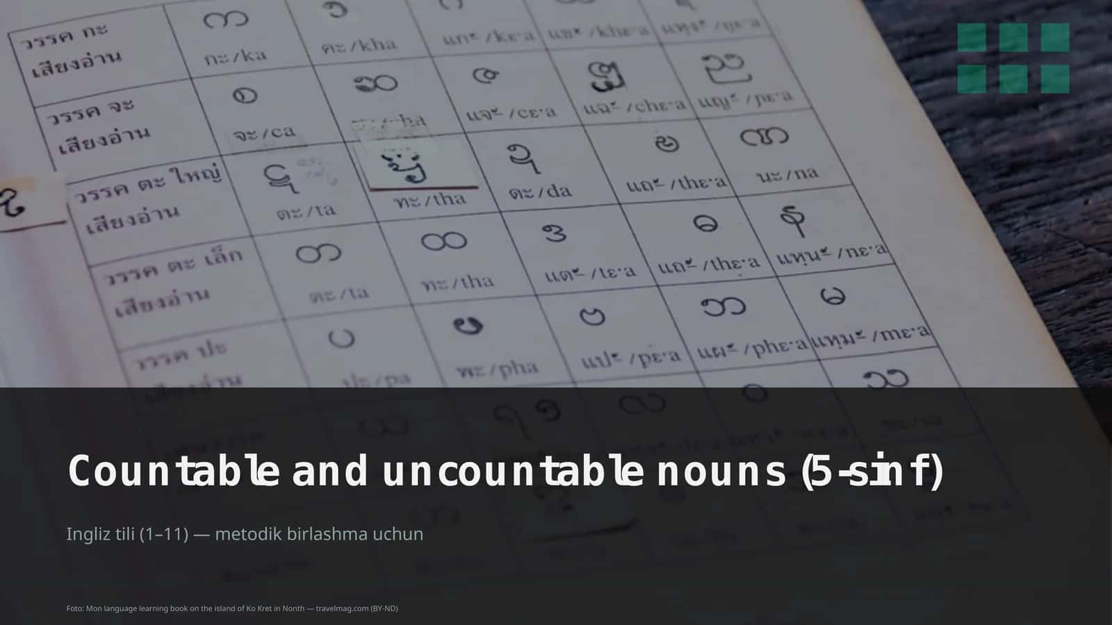 Countable and uncountable nouns (5-sinf) 1