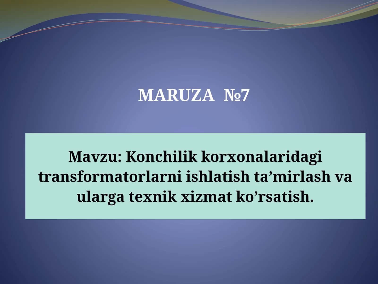 Konchilik korxonalaridagi transformatorlarni ishlatish ta’mirlash va ularga texnik xizmat ko’rsatish 1