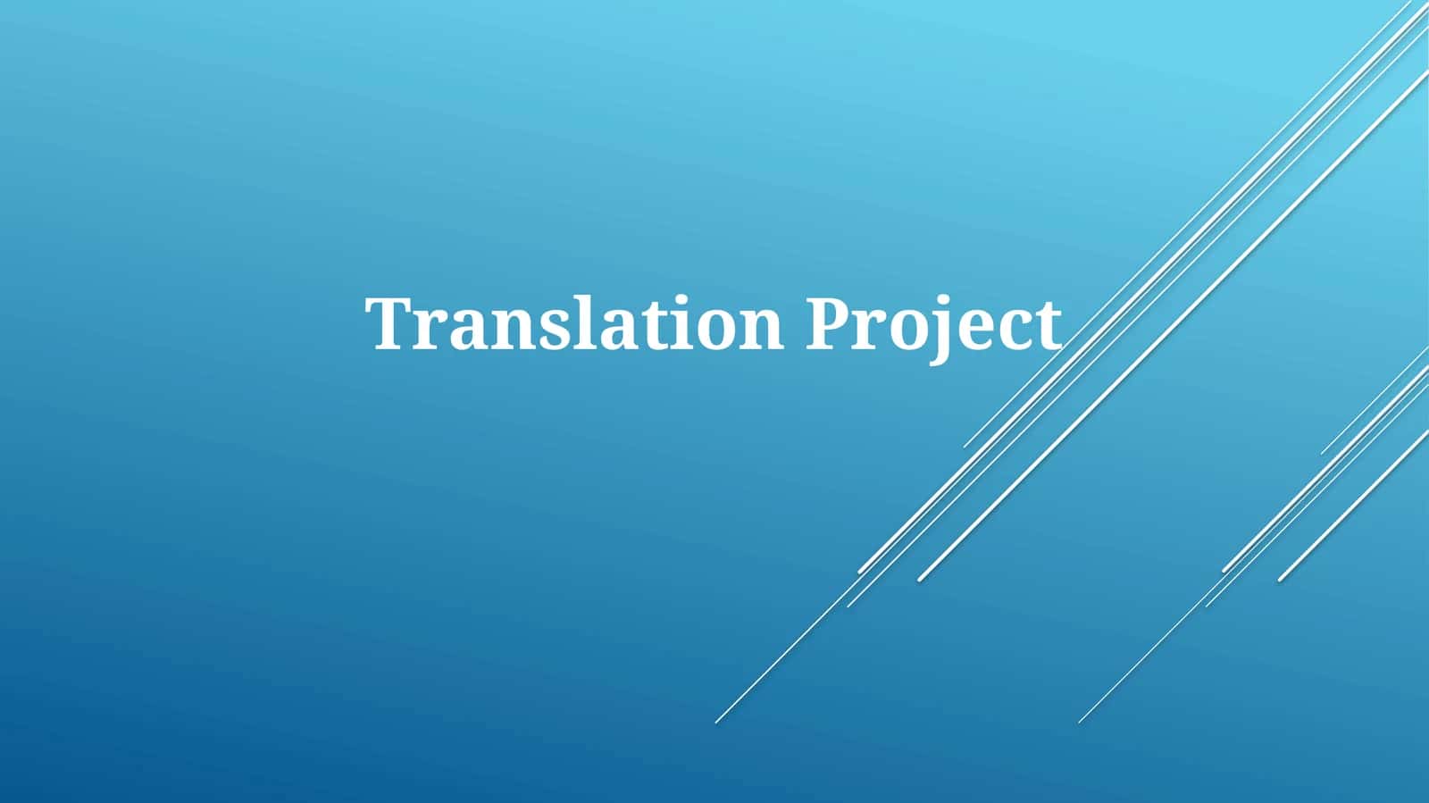 Translation Project 1