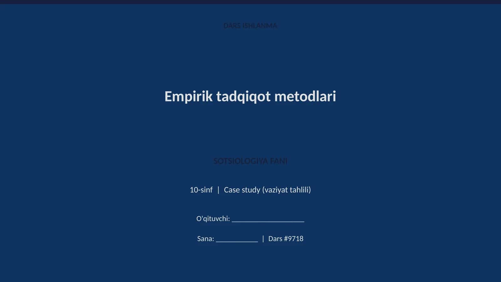 Empirik tadqiqot metodlari 1