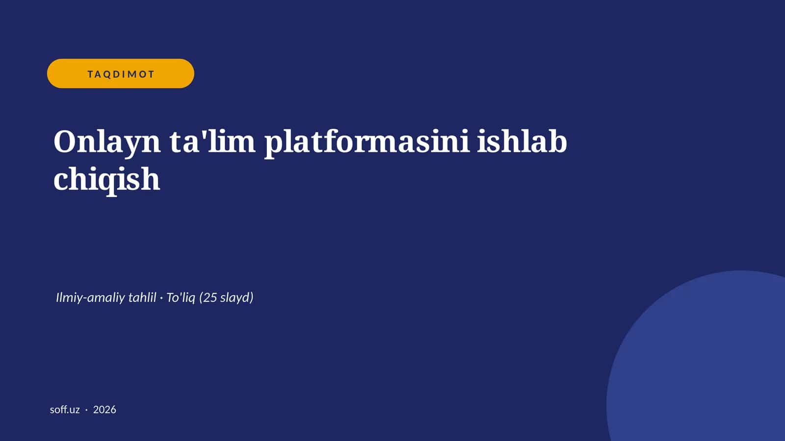 Onlayn ta'lim platformasini ishlab chiqish 1