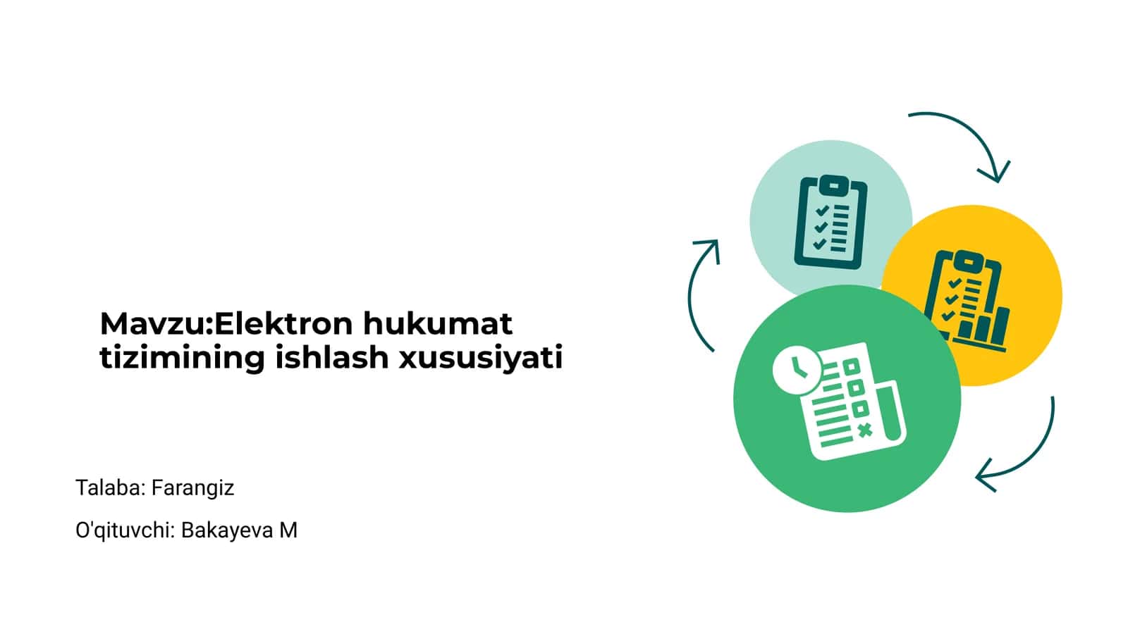 Elektron hukumat tizimining ishlash xususiyati 1