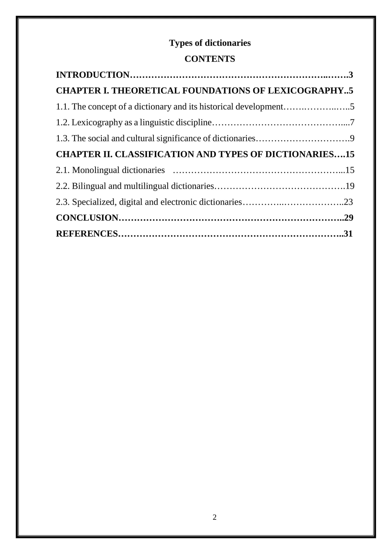 Types of dictionaries 1
