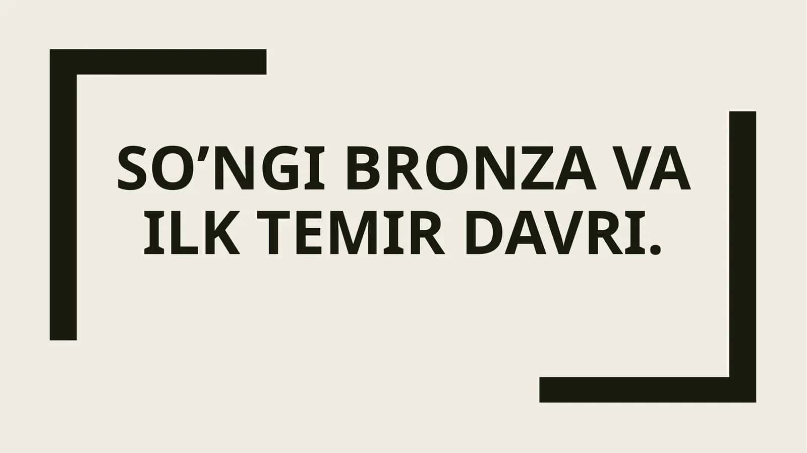 So’ngi bronza va ilk temir davri 1
