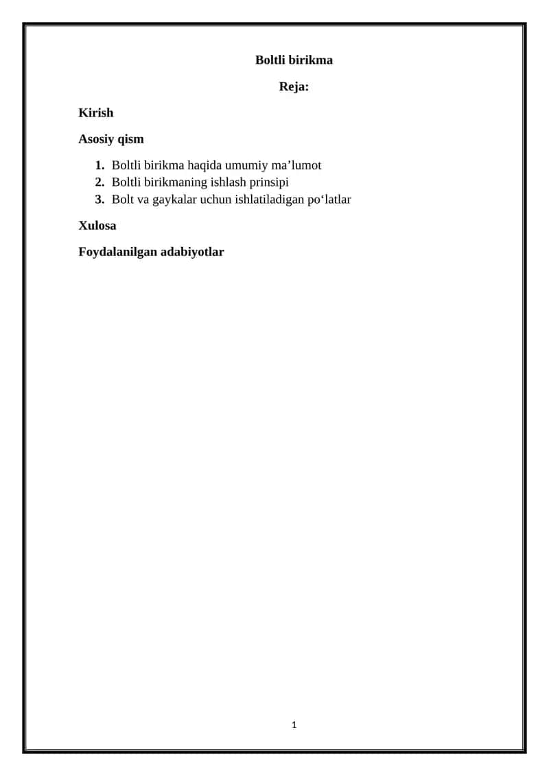 Boltli birikma 1