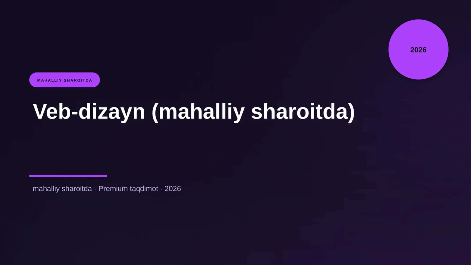 Veb-dizayn (mahalliy sharoitda) 1