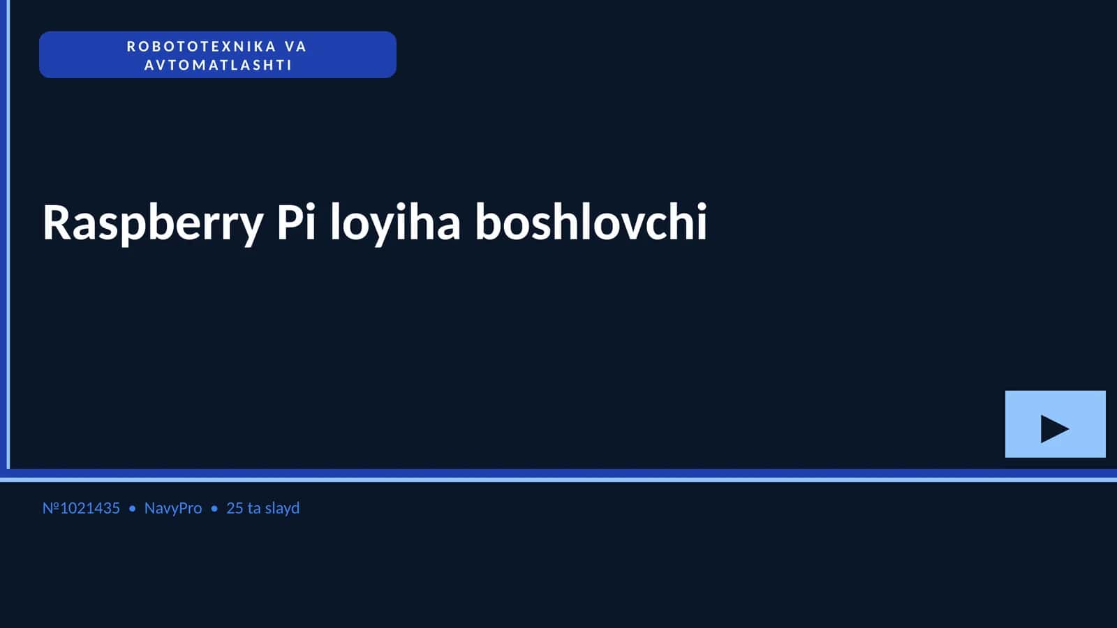 Raspberry Pi loyiha boshlovchi 1