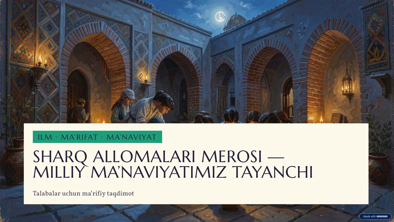 SHARQ ALLOMALARI MEROSI 1