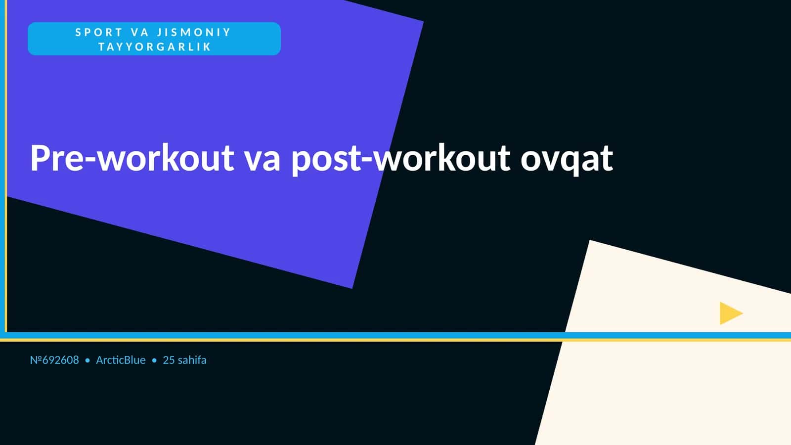 Pre-workout va post-workout ovqat 1